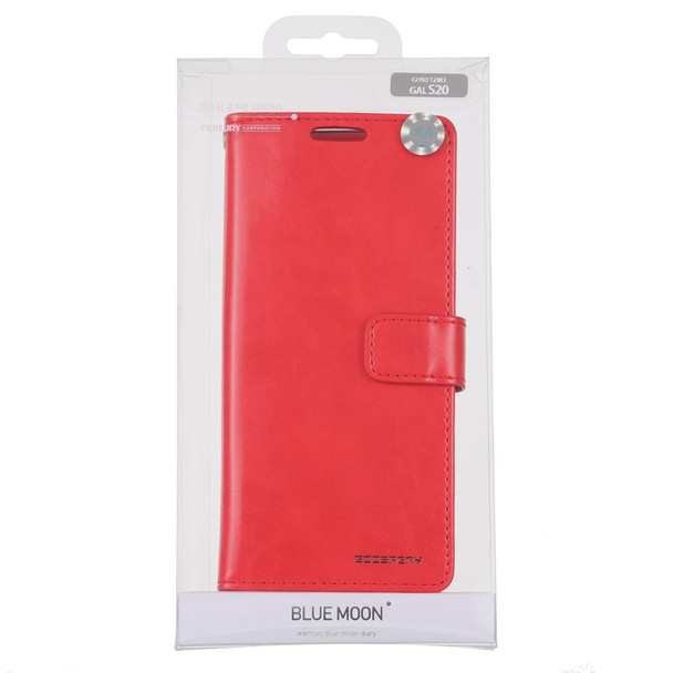 Galaxy S20 Ultra GOOSPERY BLUE MOON DIARY Crazy Horse Texture Horizontal Flip Leather Case With Bracket & Card Slot & Wallet(Red)