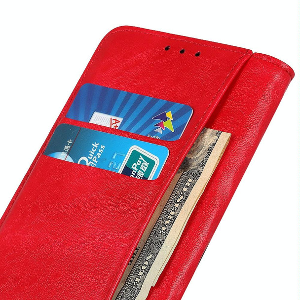 Galaxy A21s Magnetic Crazy Horse Texture Horizontal Flip Leather Case with Holder & Card Slots & Wallet(Red)