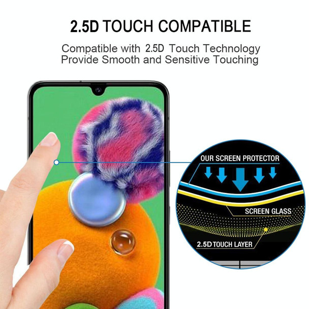 25 PCS 9H Surface Hardness 2.5D Full Glue Full Screen Tempered Glass Film - Galaxy A91