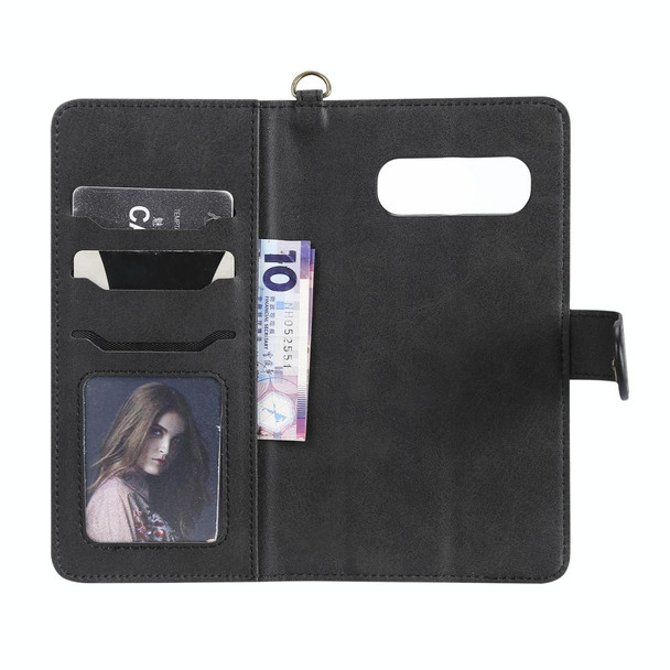 Galaxy S10+ Multifunctional Detachable Magnetic Horizontal Flip Leather Case with Card Slots & Holder & Wallet & Photo Frame(Black)