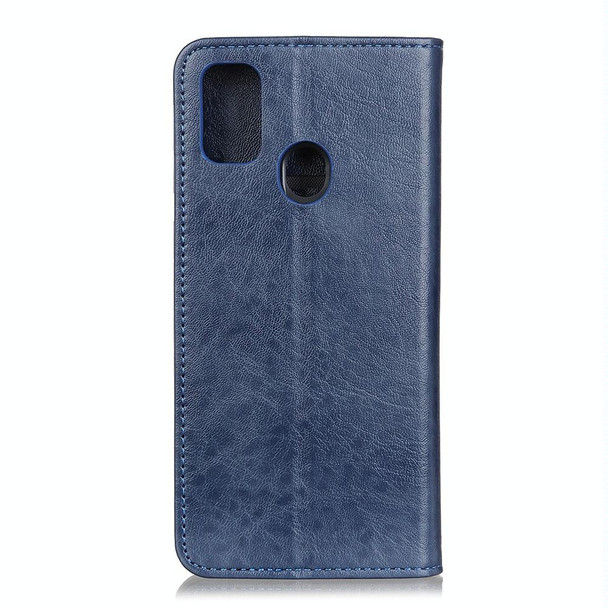 Galaxy A21s Magnetic Crazy Horse Texture Horizontal Flip Leather Case with Holder & Card Slots & Wallet(Blue)