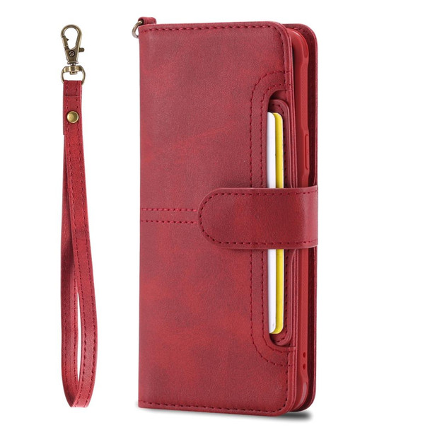 Galaxy S9 Multifunctional Detachable Magnetic Horizontal Flip Leather Case with Card Slots & Holder & Wallet & Photo Frame(Red)