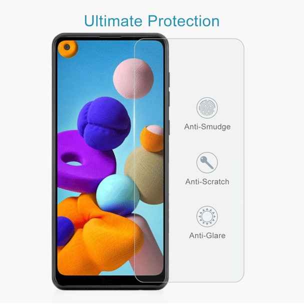50 PCS 0.26mm 9H Surface Hardness 2.5D Explosion-proof Tempered Glass Non-full Screen Film - Galaxy A21