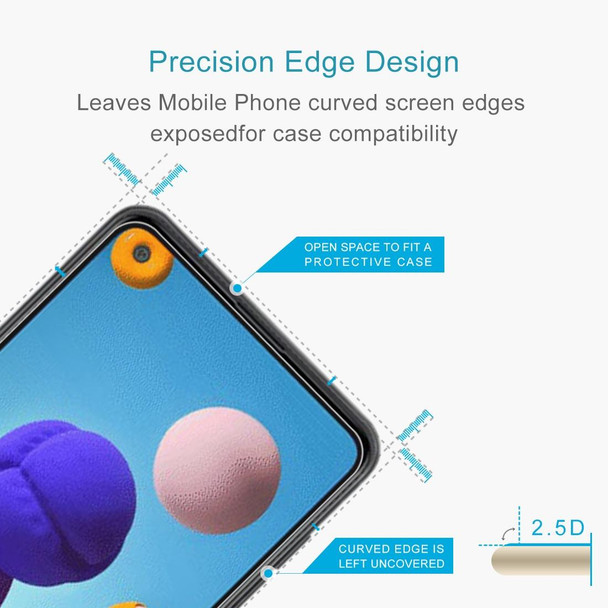 Galaxy A21 0.26mm 9H Surface Hardness 2.5D Explosion-proof Tempered Glass Half Screen Film