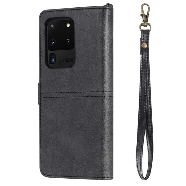 Galaxy S20 Ultra Multifunctional Detachable Magnetic Horizontal Flip Leather Case with Card Slots & Holder & Wallet(Black)