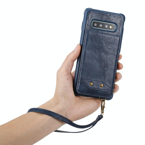 Galaxy S10+ Vertical Flip Shockproof Leather Protective Case with Long Rope, Support Card Slots & Bracket & Photo Holder & Wallet Function()