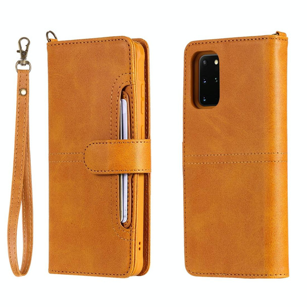 Galaxy S20 Plus Multifunctional Detachable Magnetic Horizontal Flip Leather Case with Card Slots & Holder & Wallet(Brown)