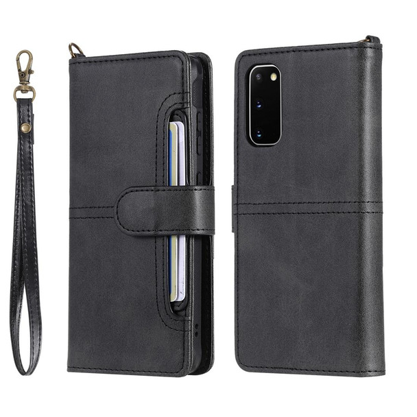 Galaxy S20 Multifunctional Detachable Magnetic Horizontal Flip Leather Case with Card Slots & Holder & Wallet(Black)