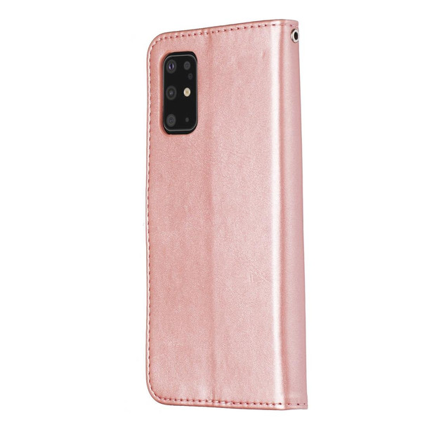 Galaxy S20+ Fashion Calf Texture Zipper Horizontal Flip Leather Case with Stand & Card Slots & Wallet Function(Rose Gold)