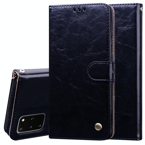 Galaxy S20 Plus Business Style Oil Wax Texture Horizontal Flip Leather Case, with Holder & Card Slots & Wallet(Black)