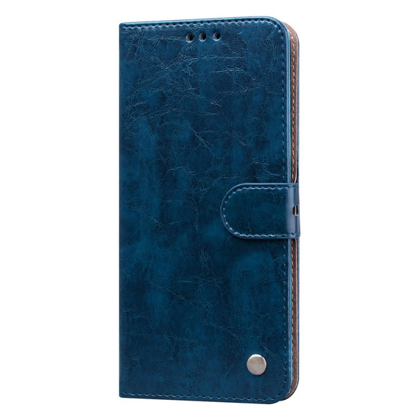 Galaxy S20 Business Style Oil Wax Texture Horizontal Flip Leather Case, with Holder & Card Slots & Wallet(Blue)