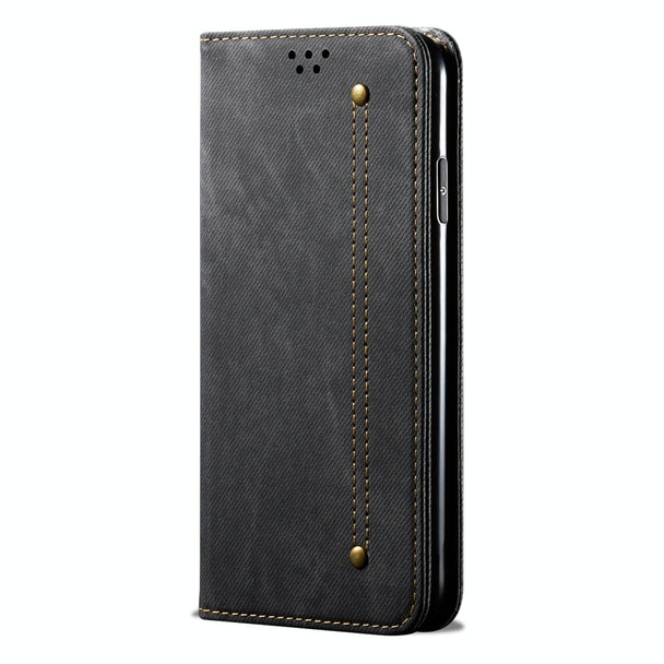 Galaxy S20 Plus Denim Texture Casual Style Horizontal Flip Leather Case with Holder & Card Slots & Wallet(Black)