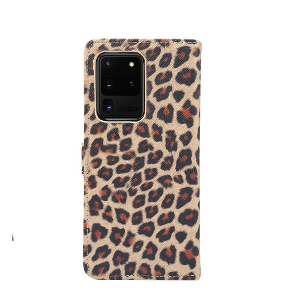 Galaxy S20 Ultra Leopard Pattern Horizontal Flip Leather Case with Holder & Card Slots(Yellow)