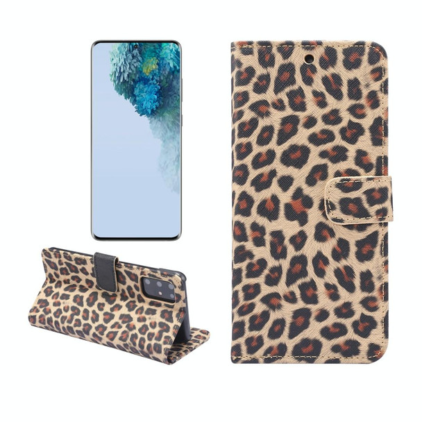 Galaxy S20+ Leopard Pattern Horizontal Flip Leather Case with Holder & Card Slots(Yellow)