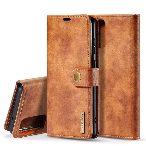 Galaxy S20+ DG.MING Crazy Horse Texture Flip Detachable Magnetic Leather Case with Holder & Card Slots & Wallet(Brown)