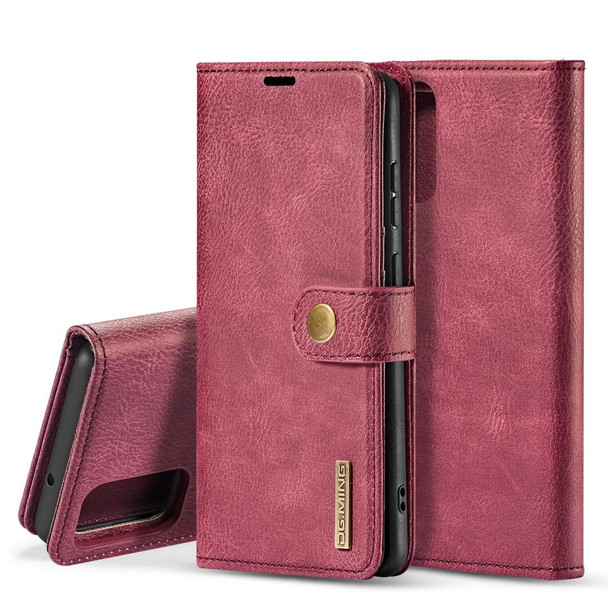 Galaxy S20 DG.MING Crazy Horse Texture Flip Detachable Magnetic Leather Case with Holder & Card Slots & Wallet(Red)