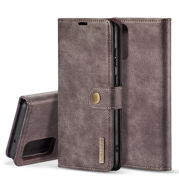 Galaxy S20 DG.MING Crazy Horse Texture Flip Detachable Magnetic Leather Case with Holder & Card Slots & Wallet(Grey)