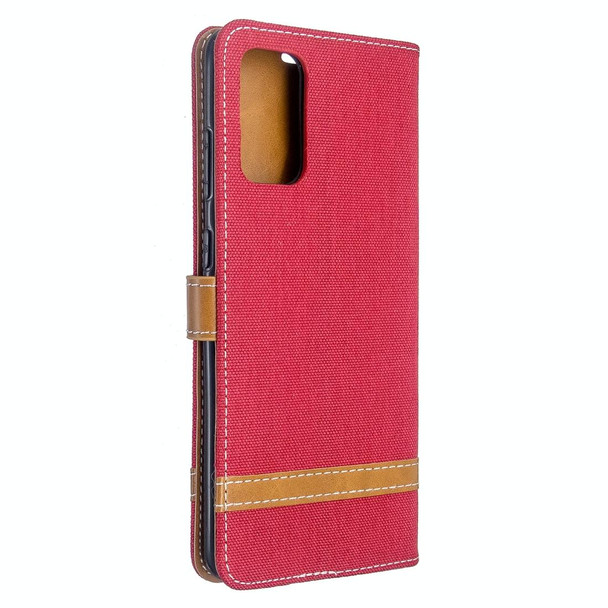Galaxy S20+ Color Matching Denim Texture Horizontal Flip PU Leather Case with Holder & Card Slots & Wallet & Lanyard(Red)
