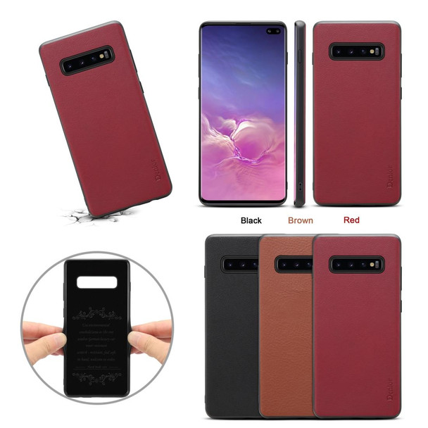 Galaxy S10 Denior V7 Luxury Car Cowhide Leather Ultrathin Protective Case(Brown)