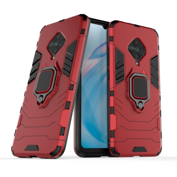 Vivo V17 / Y9s / S1 Pro Shockproof PC + TPU Protective Case with Magnetic Ring Holder(Red)