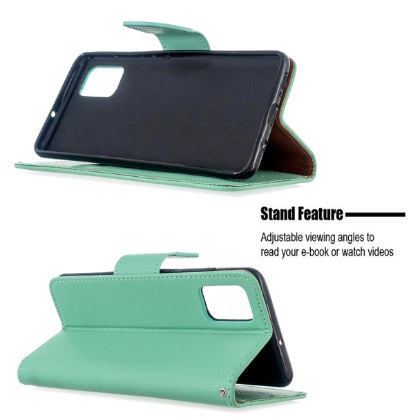 Galaxy A51 Litchi Texture Pure Color Horizontal Flip PU Leather Case with Holder & Card Slots & Wallet & Lanyard(Green)