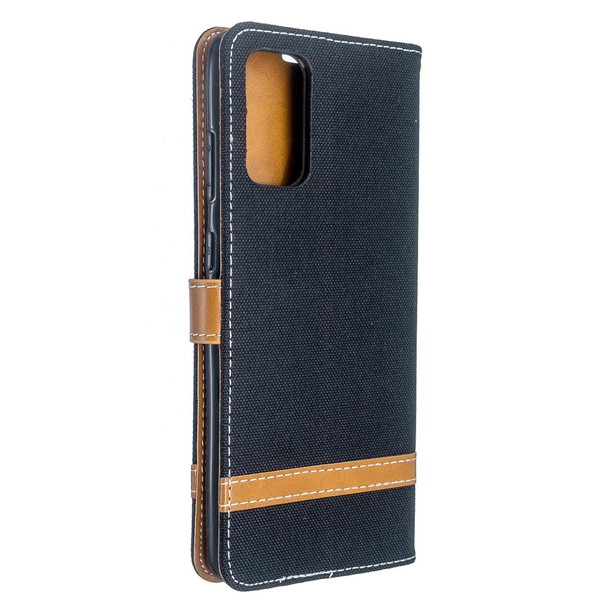 Galaxy S20+ Color Matching Denim Texture Horizontal Flip PU Leather Case with Holder & Card Slots & Wallet & Lanyard(Black)