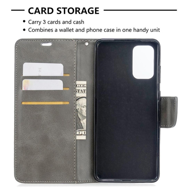 Galaxy S20+ Retro Lambskin Texture Pure Color Horizontal Flip PU Leather Case with Holder & Card Slots & Wallet & Lanyard(Grey)
