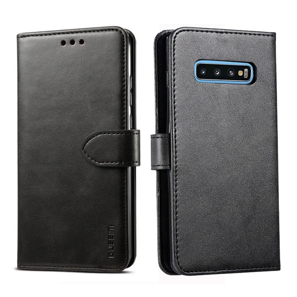 Galaxy S10 GUSSIM Business Style Horizontal Flip Leather Case with Holder & Card Slots & Wallet(Black)