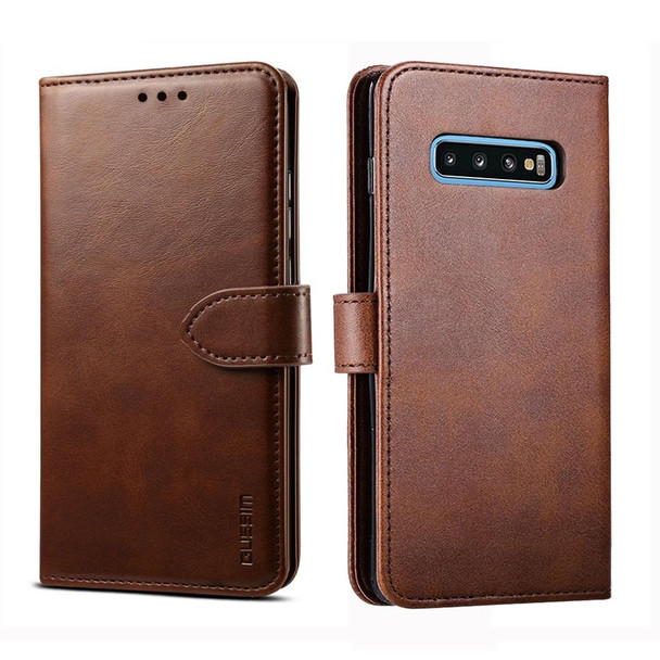 Galaxy S10e GUSSIM Business Style Horizontal Flip Leather Case with Holder & Card Slots & Wallet(Brown)