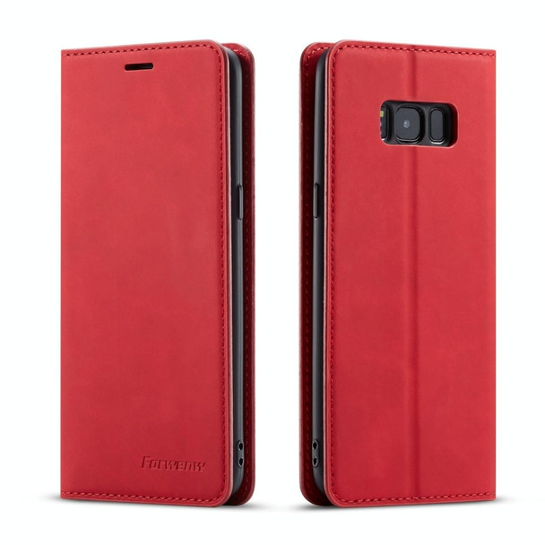 Galaxy S8+ Forwenw Dream Series Oil Edge Strong Magnetism Horizontal Flip Leather Case with Holder & Card Slots & Wallet & Photo Frame(Red)