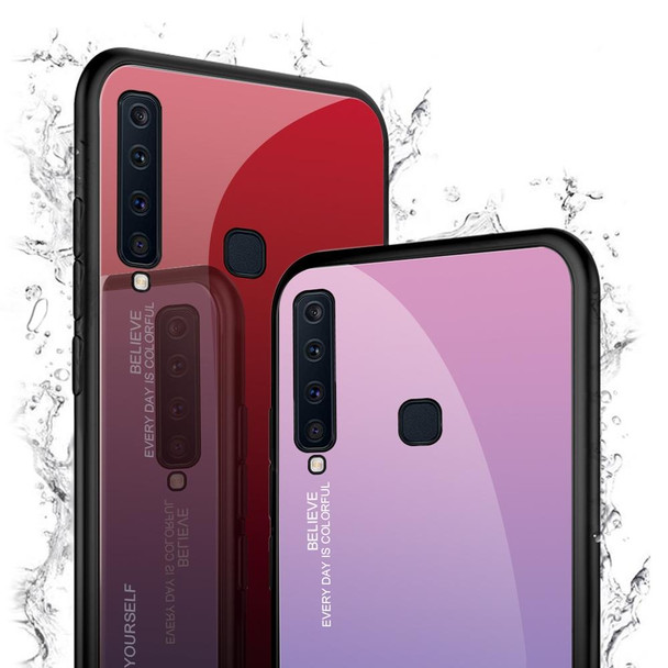 Galaxy A9 (2018) Gradient Color Glass Case(Red)