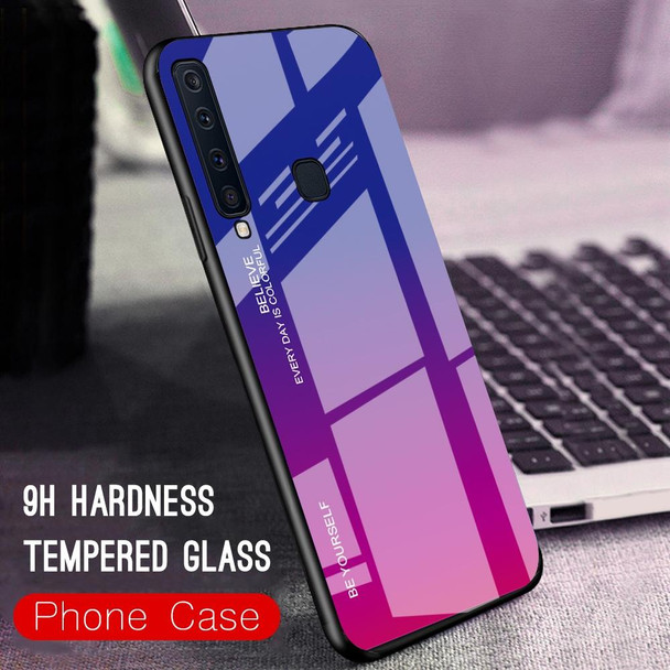 Galaxy A9 (2018) Gradient Color Glass Case(Red Blue)