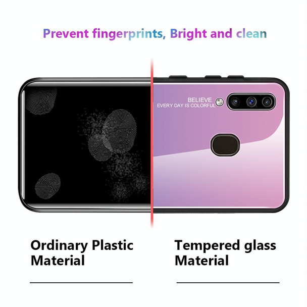 Galaxy A60 Gradient Color Glass Case(Sky Blue)