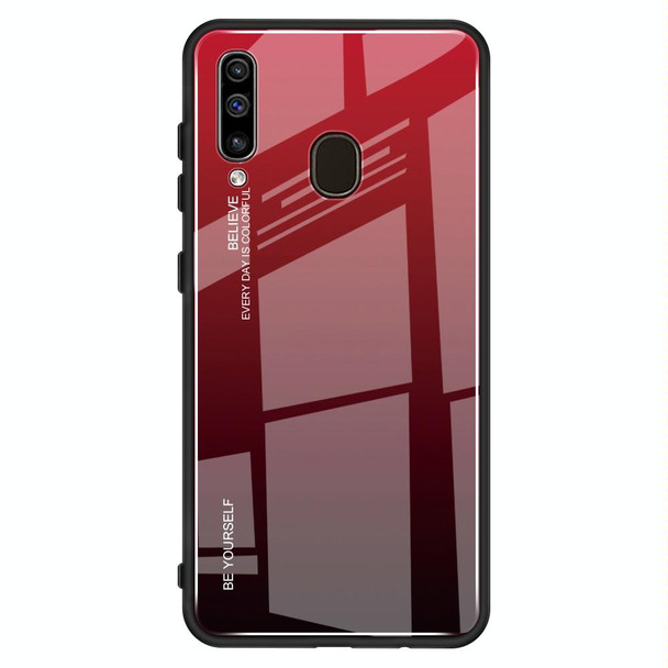 Galaxy A60 Gradient Color Glass Case(Red)