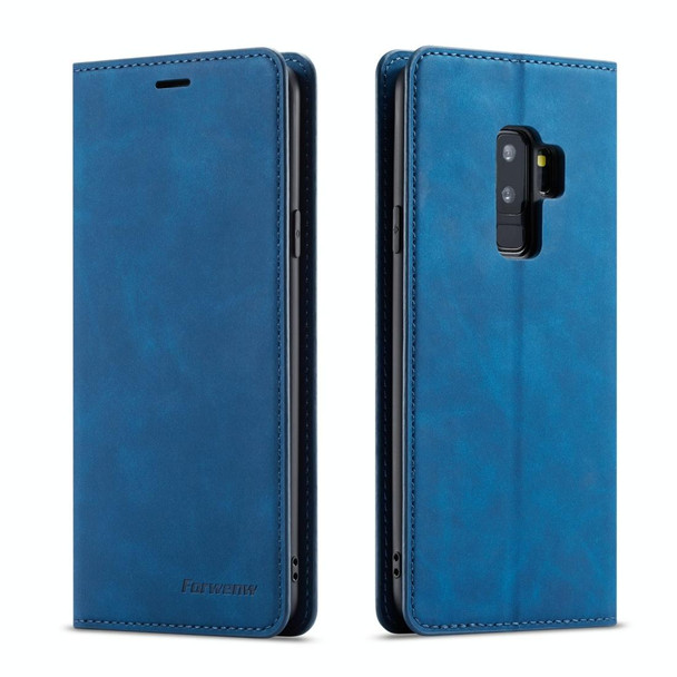 Galaxy S9 Forwenw Dream Series Oil Edge Strong Magnetism Horizontal Flip Leather Case with Holder & Card Slots & Wallet & Photo Frame(Blue)