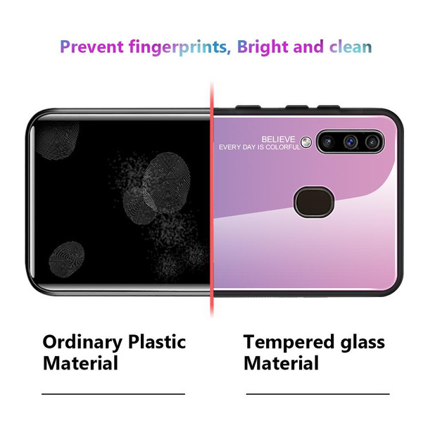 Galaxy A60 Gradient Color Glass Case(Red Blue)