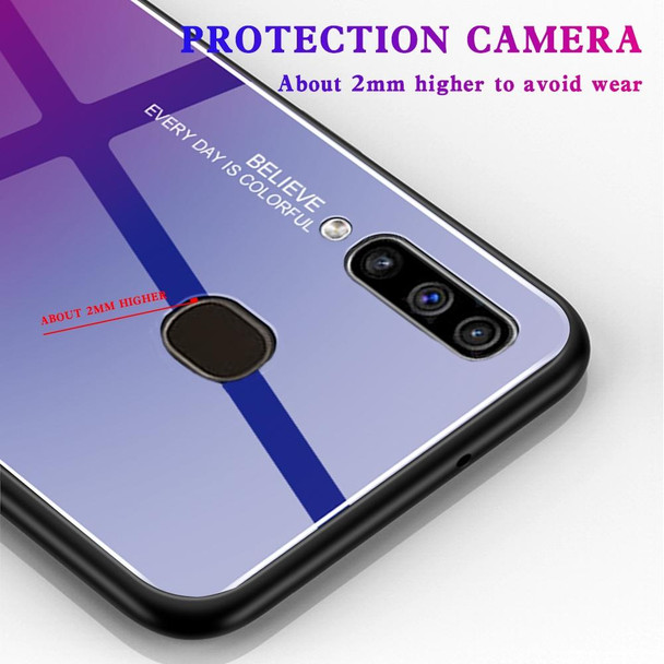 Galaxy A60 Gradient Color Glass Case(Purple)