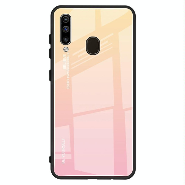 Galaxy A60 Gradient Color Glass Case(Yellow)