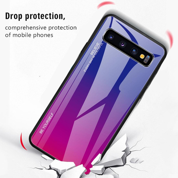 Galaxy S10 5G Gradient Color Glass Case(Sky Blue)