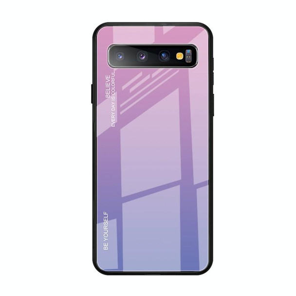 Galaxy S10 5G Gradient Color Glass Case(Light Purple)