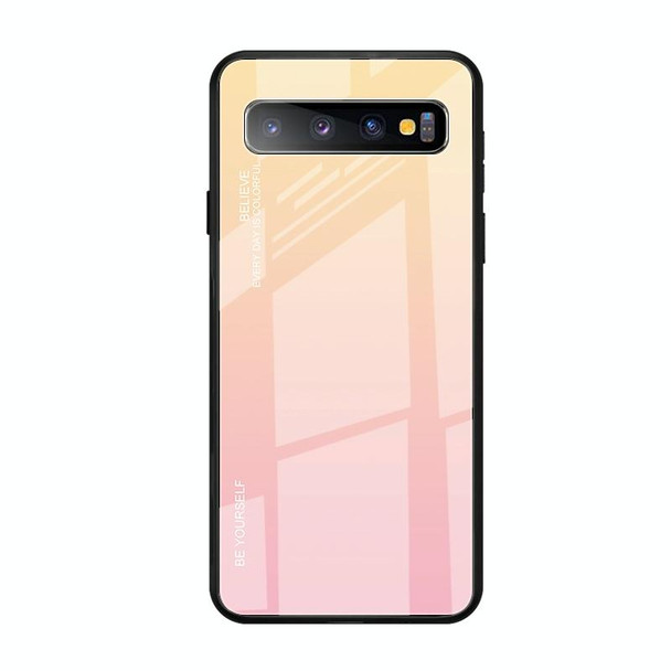 Galaxy S10 5G Gradient Color Glass Case(Yellow)