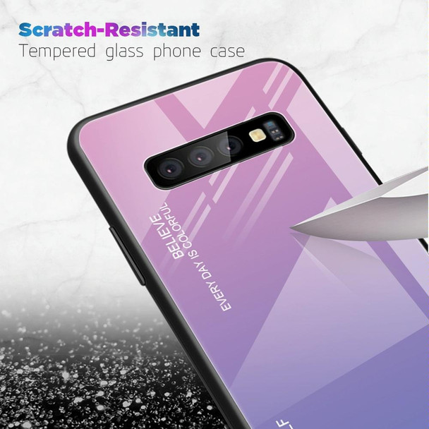 Galaxy S10 Gradient Color Glass Case(Red)