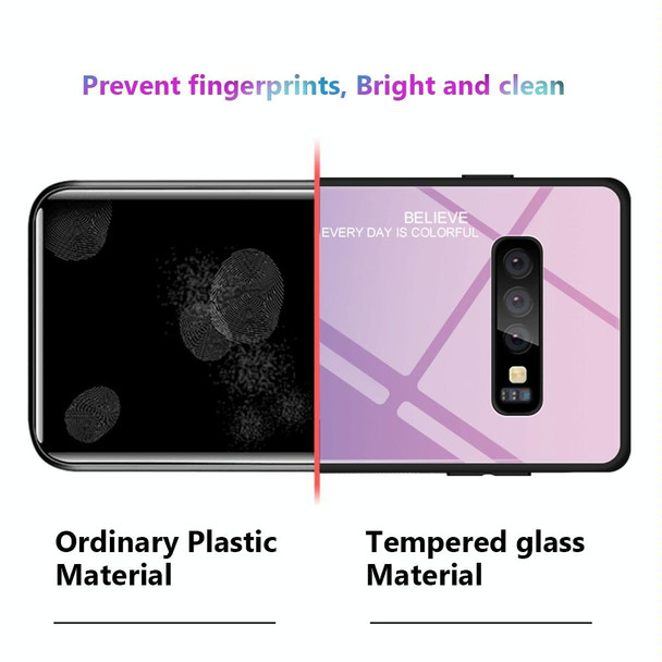Galaxy S10 Gradient Color Glass Case(Red Blue)