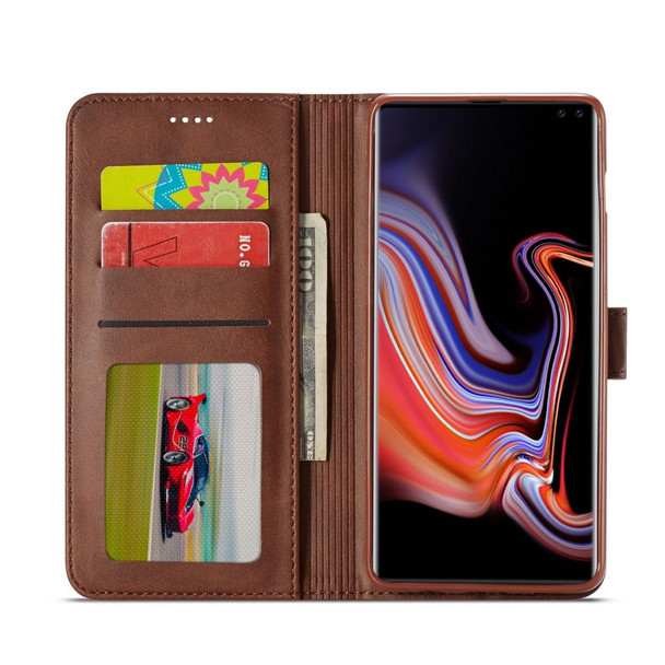 Galaxy S10 Plus LC.IMEEKE Calf Texture Horizontal Flip Leather Case, with Holder & Card Slots & Wallet(Yellow)
