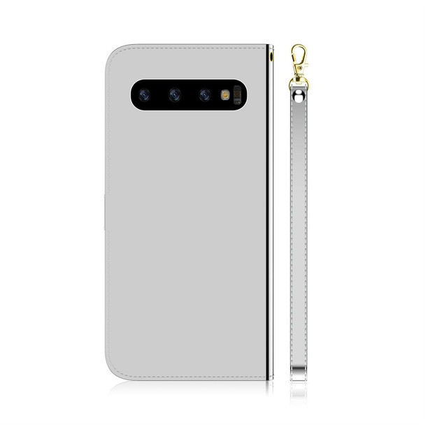 Galaxy S10+ Imitated Mirror Surface Horizontal Flip Leather Case with Holder & Card Slots & Wallet & Lanyard(Silver)