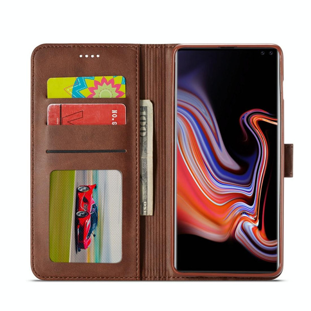 Galaxy S10 LC.IMEEKE Calf Texture Horizontal Flip Leather Case, with Holder & Card Slots & Wallet(Rose Red)