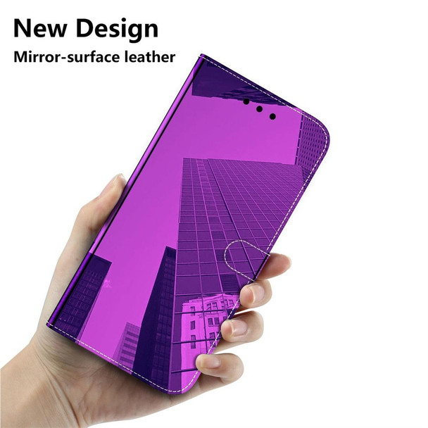 Galaxy A90 5G Imitated Mirror Surface Horizontal Flip Leather Case with Holder & Card Slots & Wallet & Lanyard(Purple)