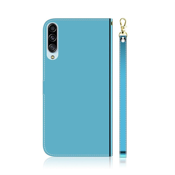 Galaxy A90 5G Imitated Mirror Surface Horizontal Flip Leather Case with Holder & Card Slots & Wallet & Lanyard(Blue)