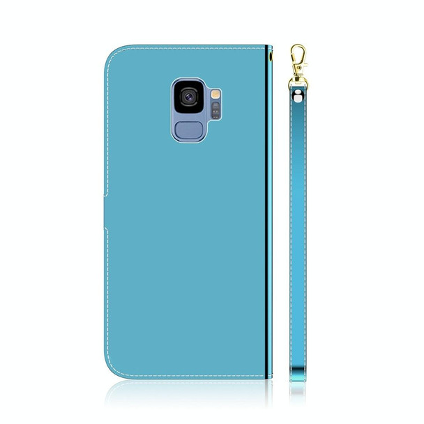 Galaxy S9 Imitated Mirror Surface Horizontal Flip Leather Case with Holder & Card Slots & Wallet & Lanyard(Blue)