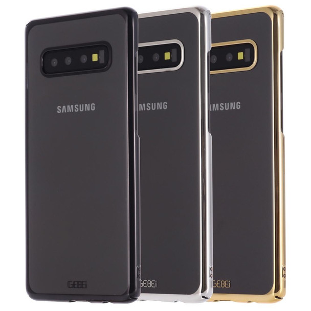 Galaxy S10+ GEBEI Shockproof Plating PC Protective Case(Black)